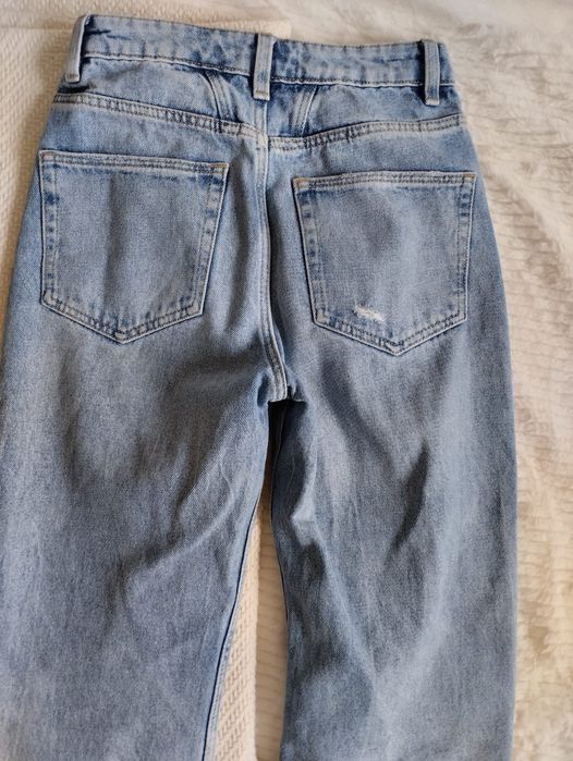 Spodnie jeansowe, prosta nogawka, Sinsay XS/34