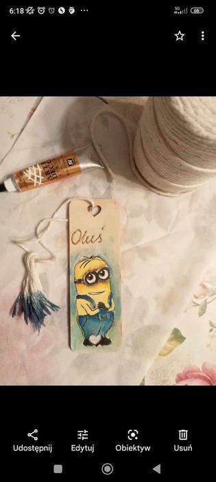 Ręcznie malowana zakładka do książek