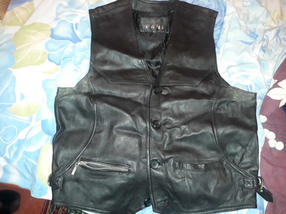 Пиджак натуральный кожаный - р XXL - BEIDER  и кож. желет - р.6XL