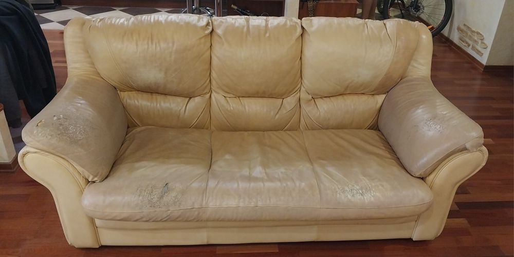 Шкіряний диван та крісло