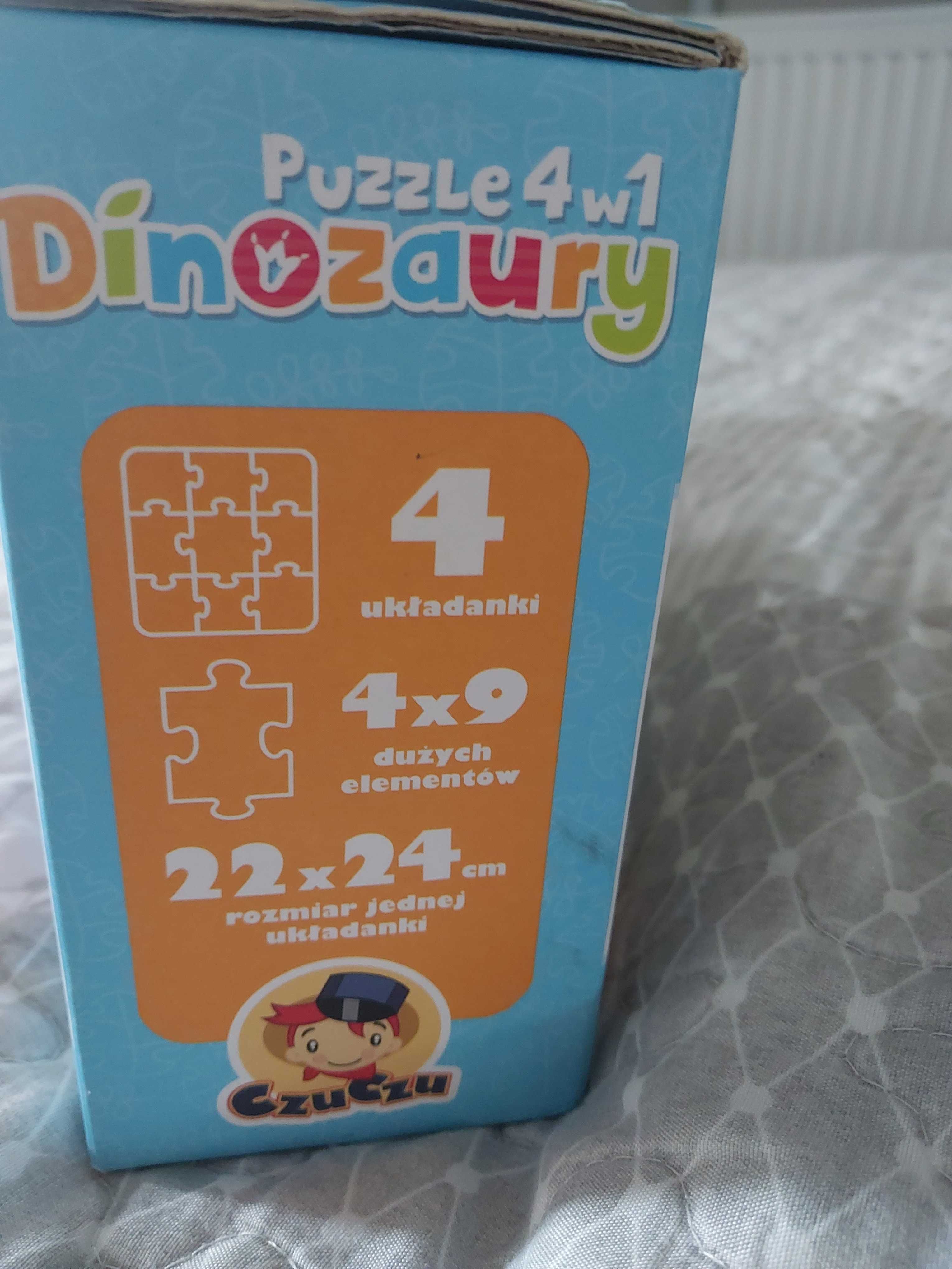 Puzzle 4 w 1 duże dinozaury CzuCzu