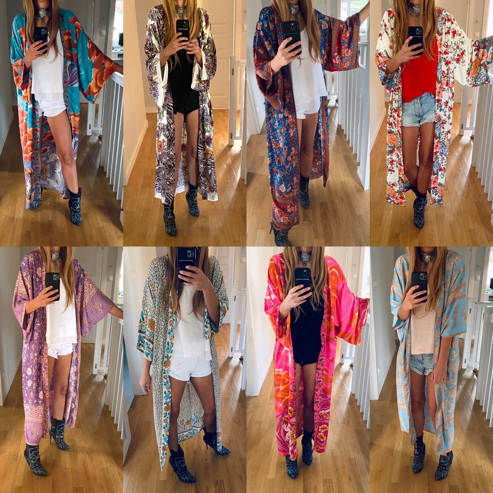 Piekne kimono boho wakacje warsztsty festiwal  szlafroczek narzutka