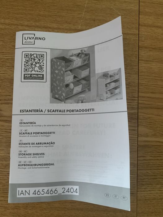 Estante de arrumação