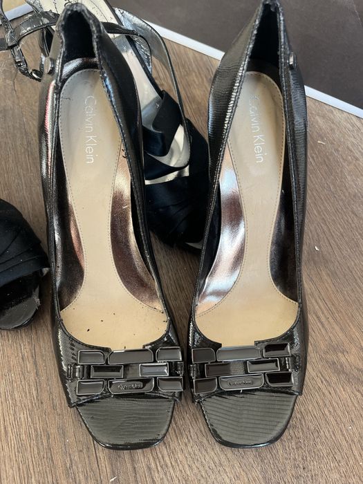 Zestaw Calvin Klein I Guess szpilki sandałki na obcasie r 37 czarne