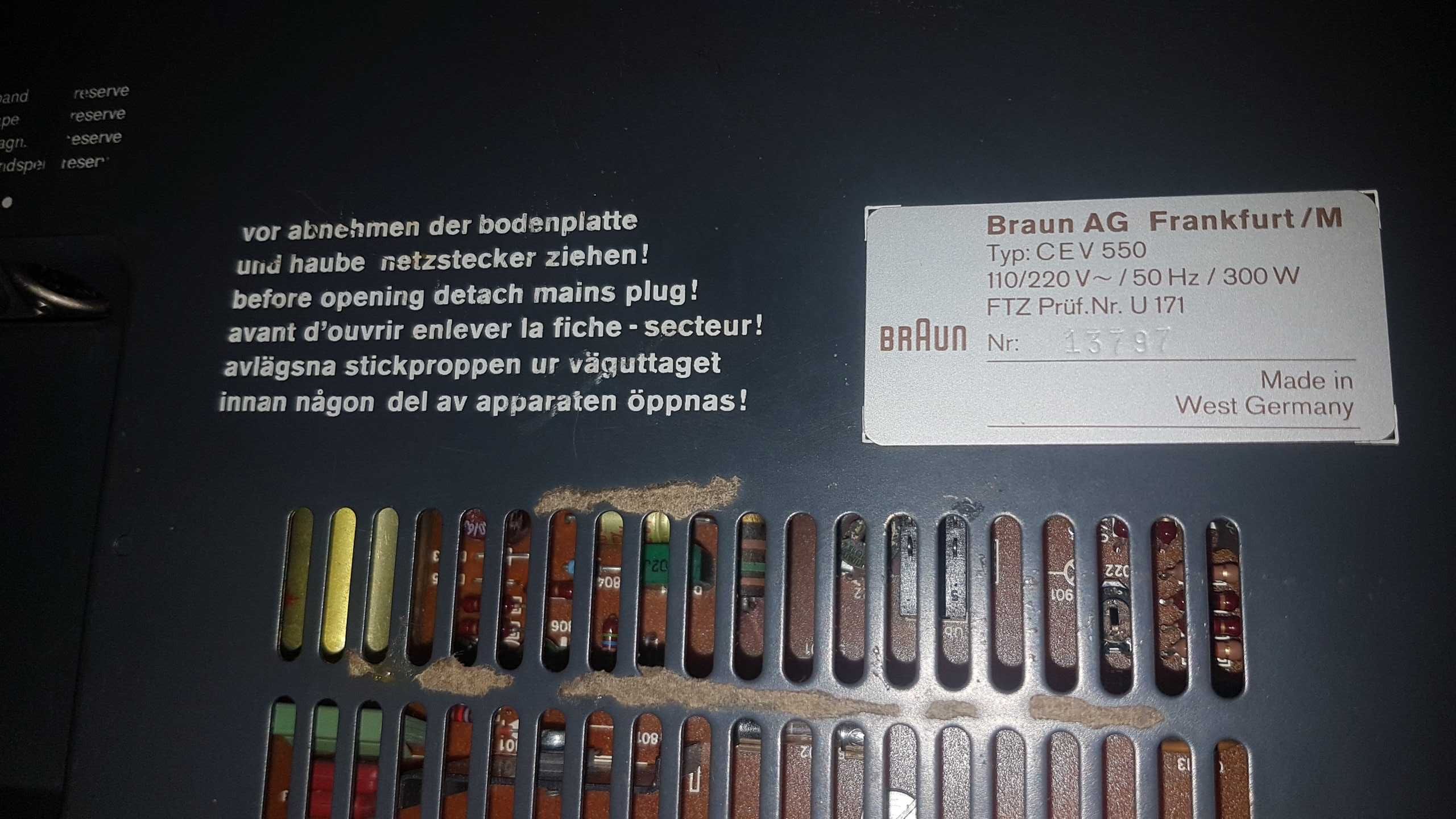 Усилитель/ресивер BRAUN Regie 550  Hi-Fi stereo made in W.Germany