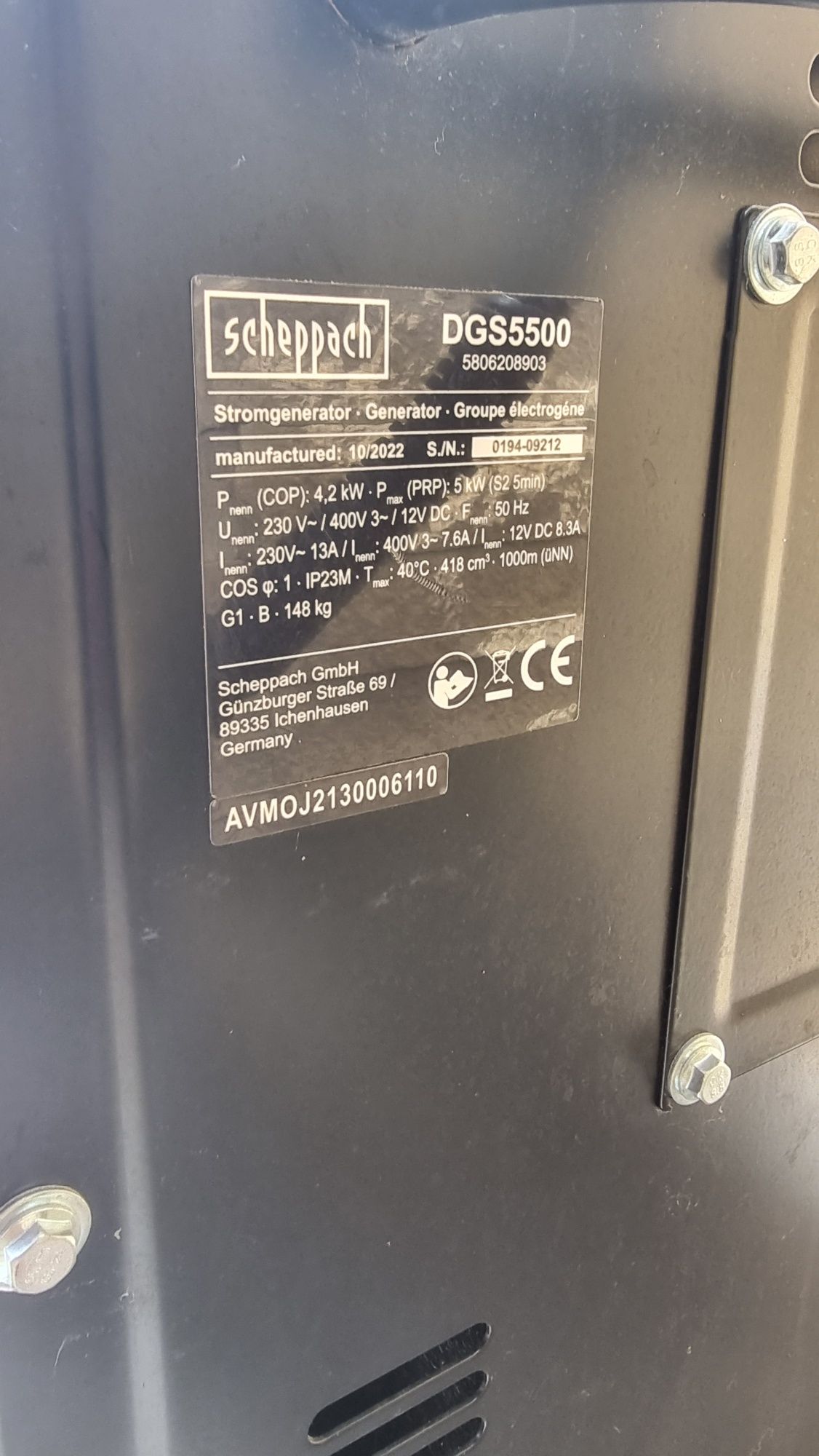 Продам дизельний генератор Scheppach DGS 5500 Black Edition