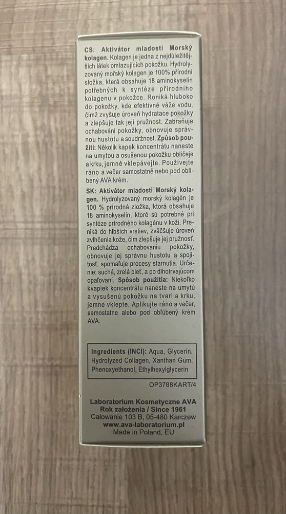 Ava aktywator młodości kolagen morski