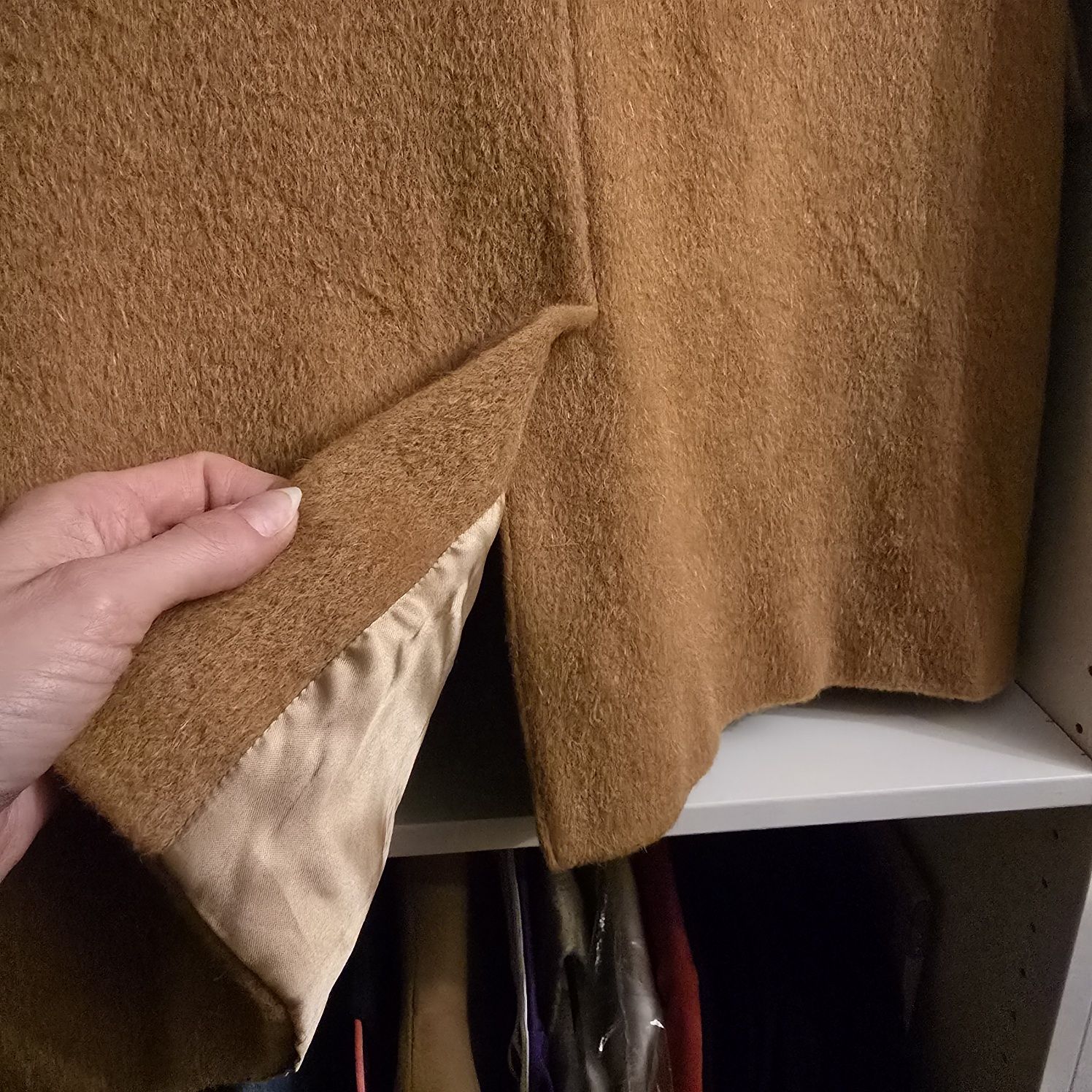 Kamizelka wełna Pietro Filipi brązowa camel S/M bezrękawnik marynarka