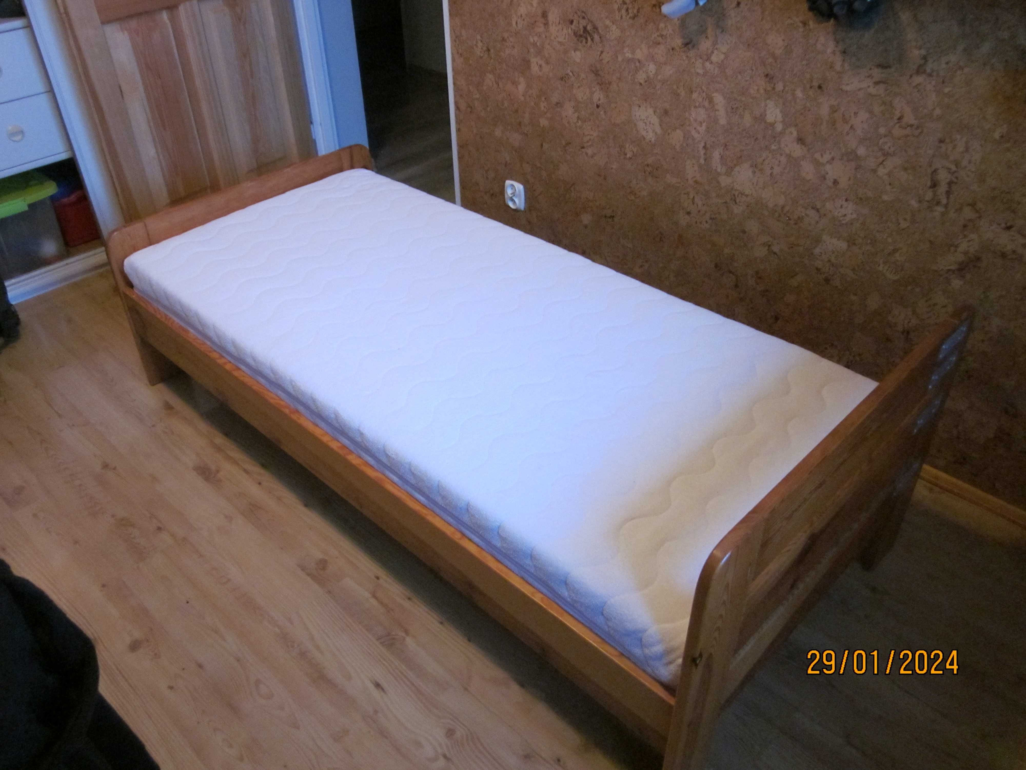 Łóżko sosnowe z materacem 180 x 80 cm