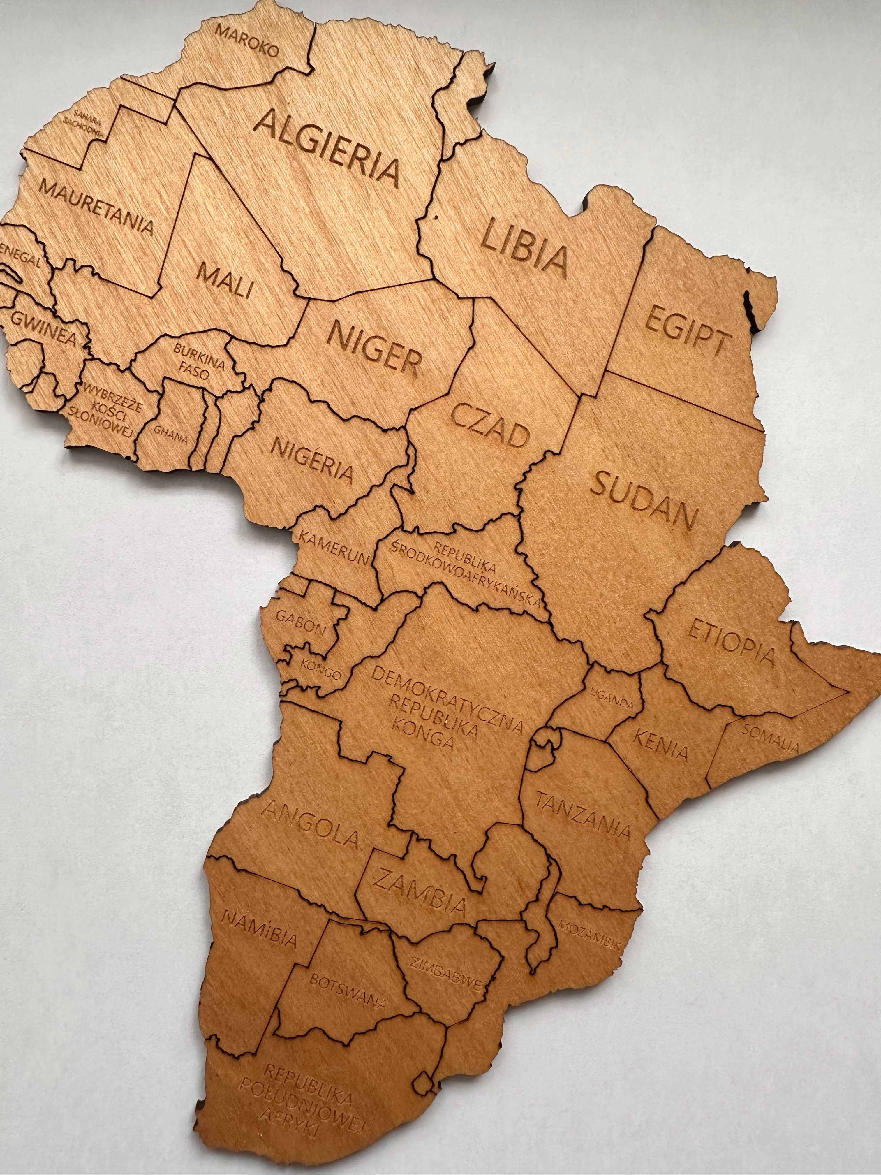 Mapa Świata 210x126cm w kolorze winchester