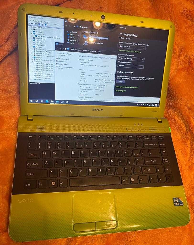 Laptop Sony Intel i3 4 GB 500 HDD Win 10