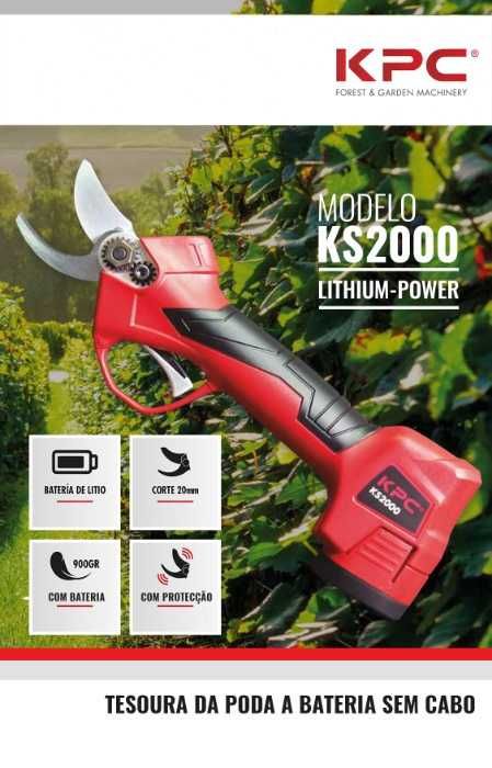 Tesoura elétrica  KPC KS 2000 sem fio com corte de 25 mm - 2 baterias