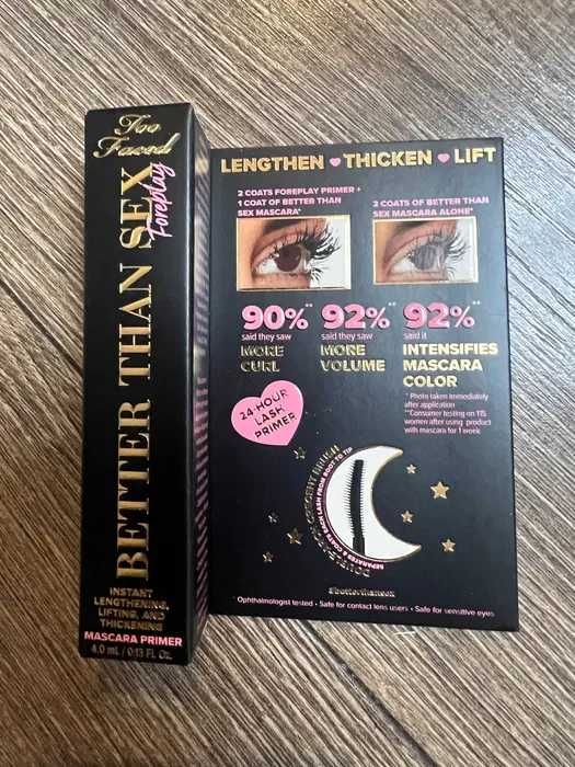 TOO FACED Better Than Sex Foreplay 2szt Mini baza do rzęs travel size