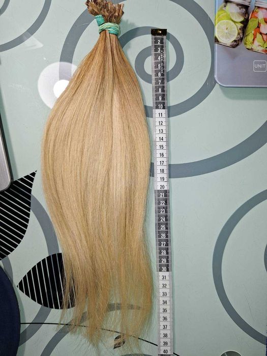 Волосся натуральне Блонд для нарощування або загущування