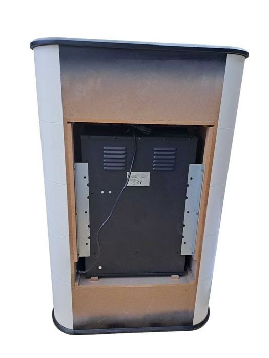 Kominek elektryczny z funkcją grzania, 110x73cm, biało-czarny Voltomat
