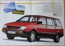 Prospekt Mitsubishi Space Wagon 1990 rok. Język niemiecki