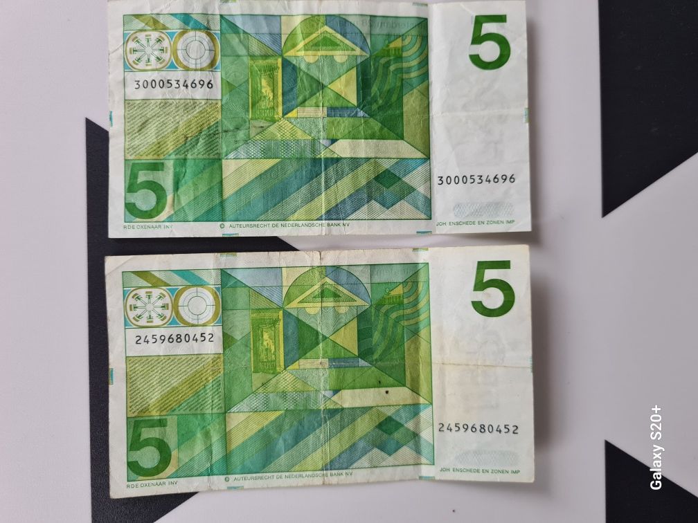 Banknoty 5 Guldenów Holenderskich