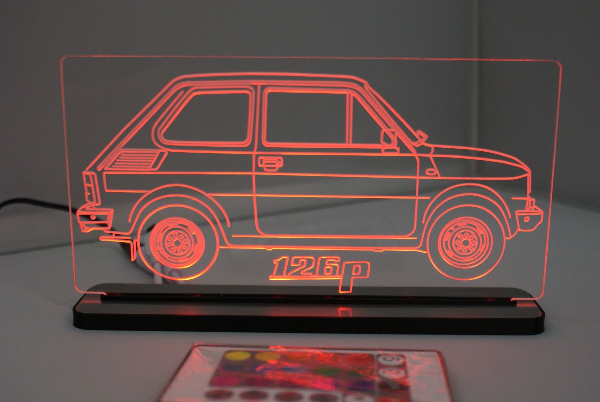 Fiat 126p logo lampka led