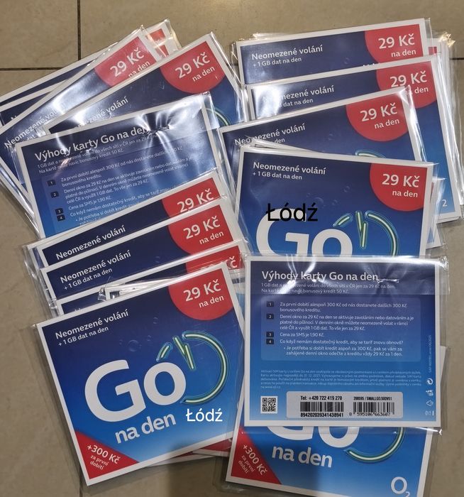 AKTYWNE KARTY SIM Czeskie karty nie zarejestrowane Gotowe  Prepaid