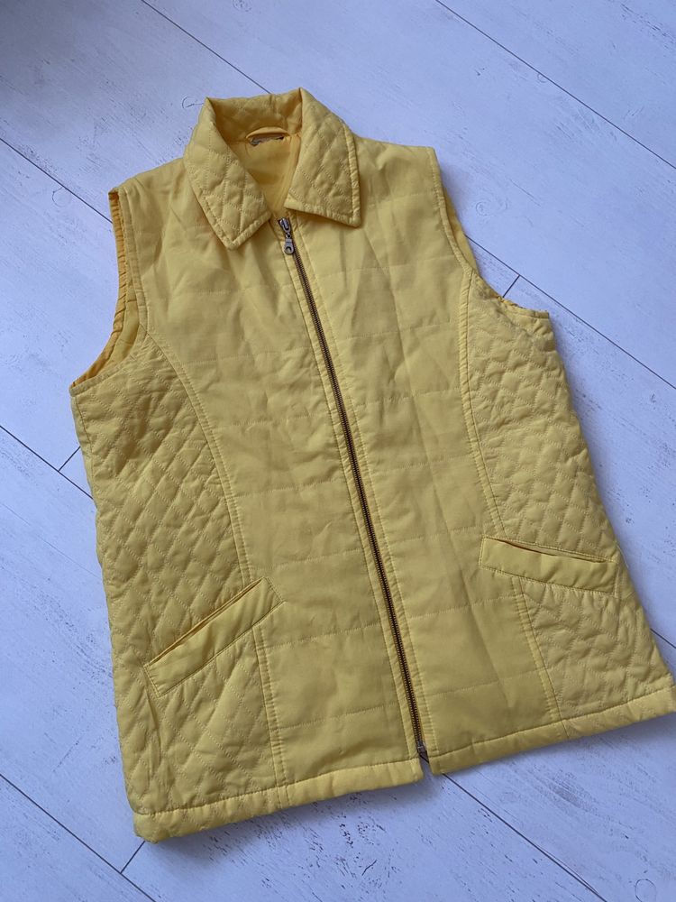 Żółta kamizelka vintage klasyczna basic S/M oversize