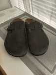 Биркенштоки шкіряні клоги сабо Birkenstock Boston 37 нубук чорні