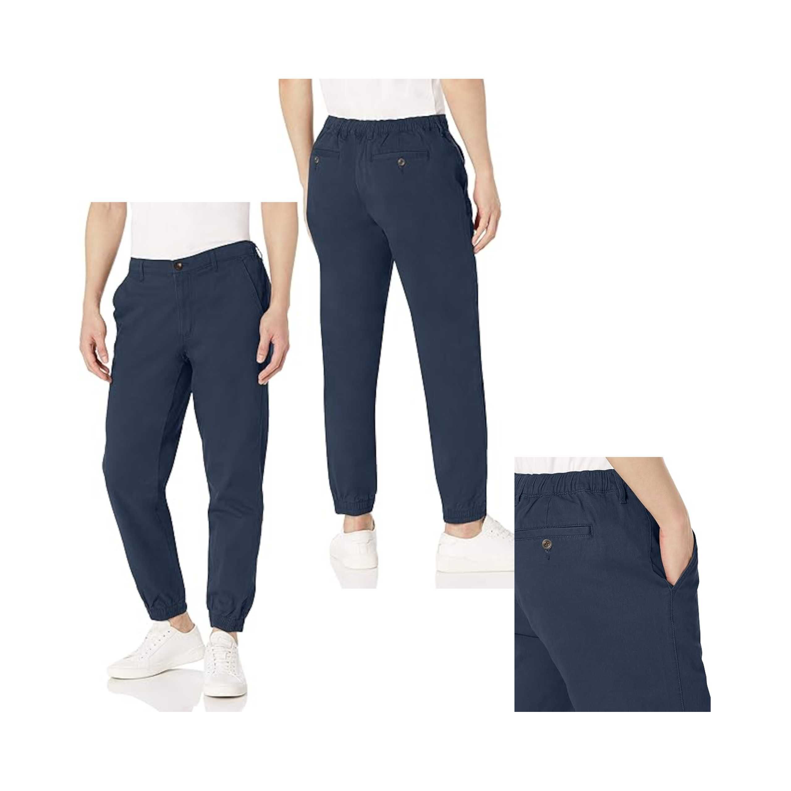 Spodnie AMAZON ESSENTIALS Jogger Chino Bawełniane Granatowy S