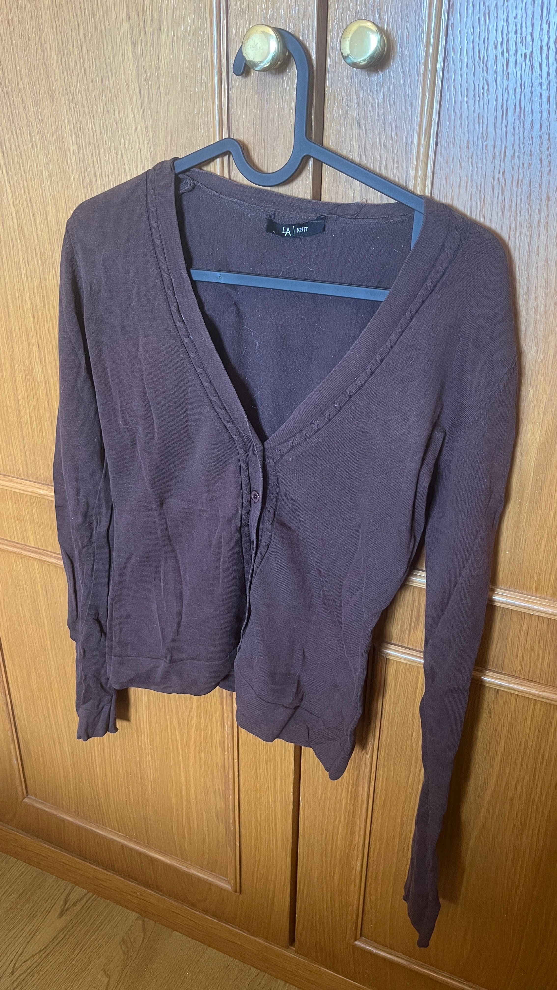 Casaco Malha Castanha – LA Knit S