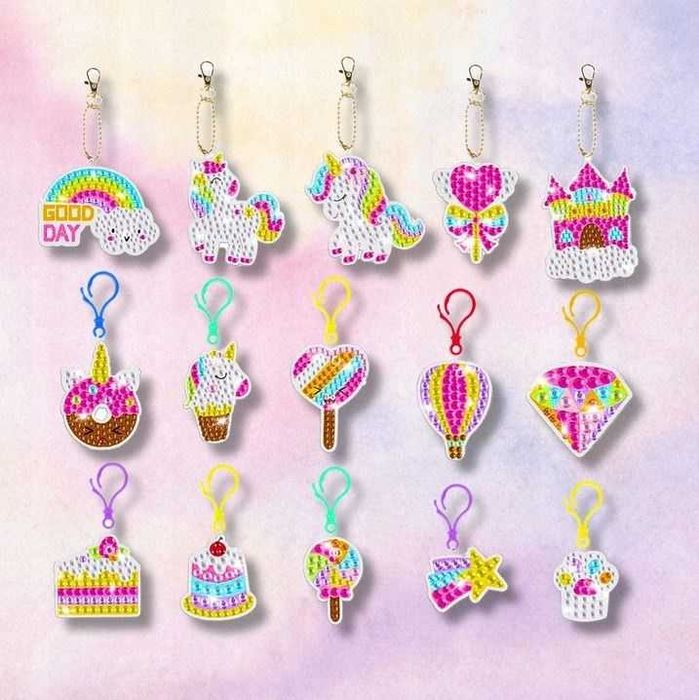 Haft diamentowy dla dzieci breloczki breloki jednorożec na prezent