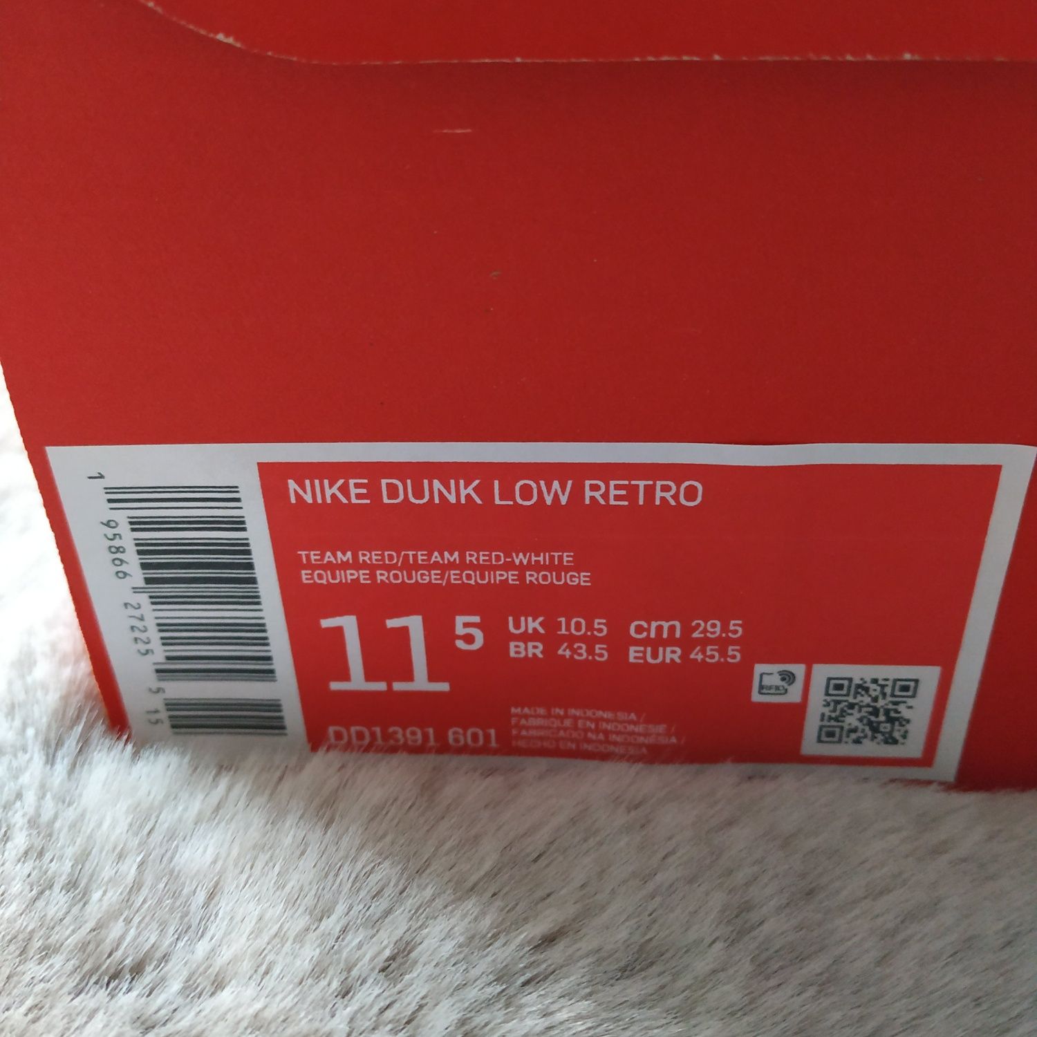 Nike Dunk Low Team Red EU 45.5 US 11.5
