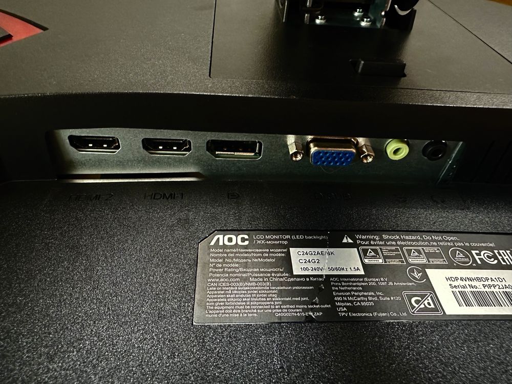Monitor AOC C24G2 24 cale 165HZ 1ms Full HD do gier