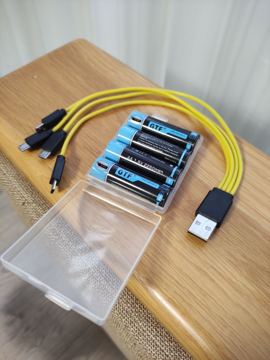 Акумуляторні батарейки Li-ion типу АА із USB зарядкою
