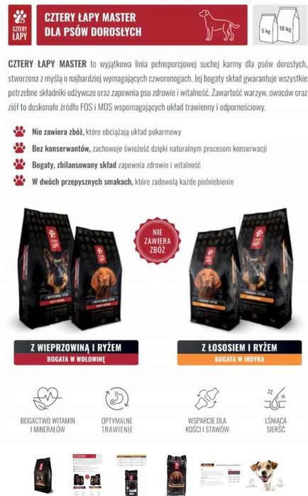 KARMA sucha pies cztery łapy MASTER 10 kg