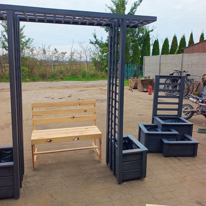 Donica, pergola komplet lub oddzielnie drewniane