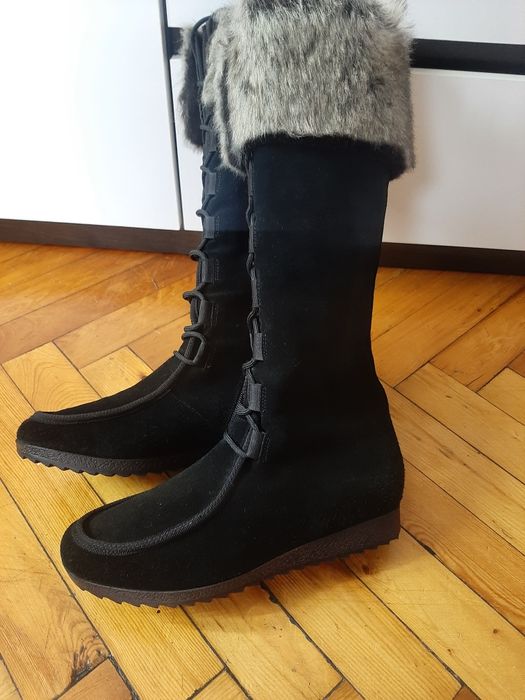 Чоботи замша чорні