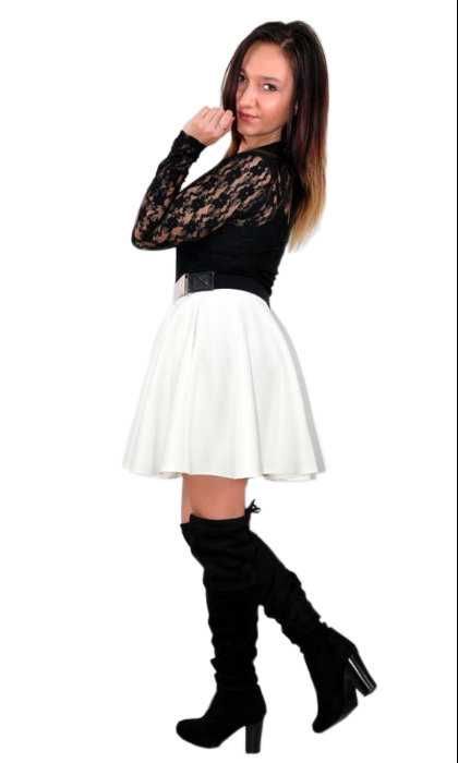 Spódniczka Biała z KOŁA z Kieszeniami XS/S NOWA