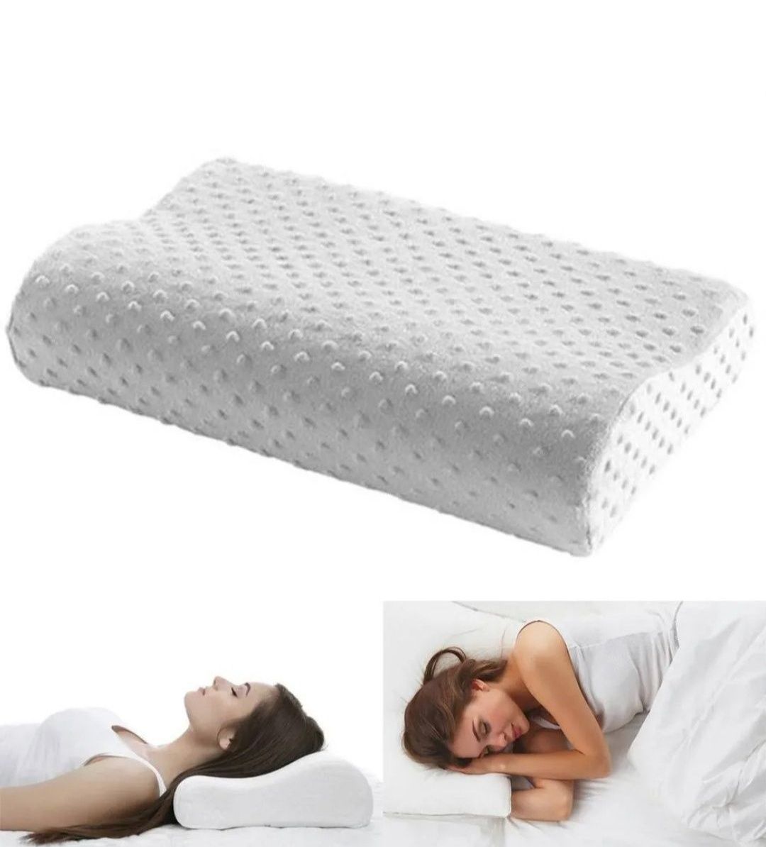 Ортопедическая подушка Memory Pillow эффект памяти,средняя жесткость