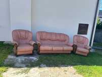 Sofa skórzana plus dwa fotele