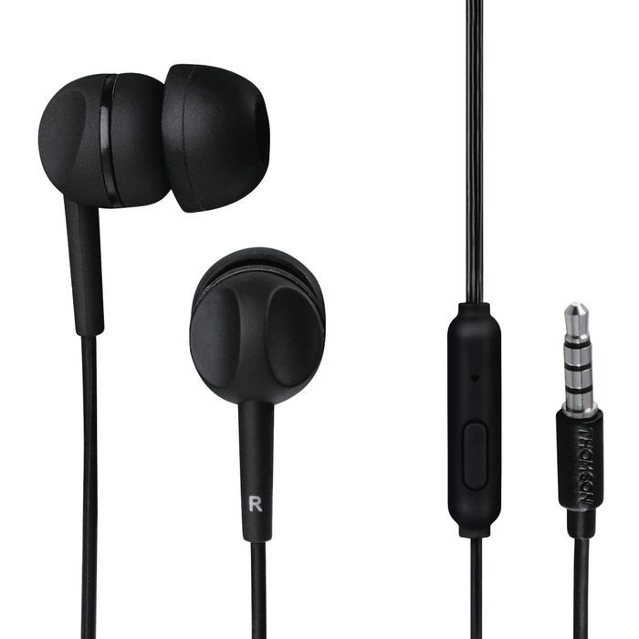 Thomson słuchawki dokanałowe z mikrofonem, czarne, Jack 3,5mm OUTLET
