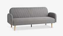 Sofá-cama tecido cinzento claro novo