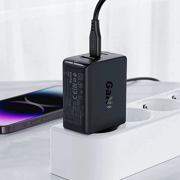 Acefast szybka ładowarka sieciowa GaN (2xUSB-C / Usb-a) Pps / Pd / Qc4