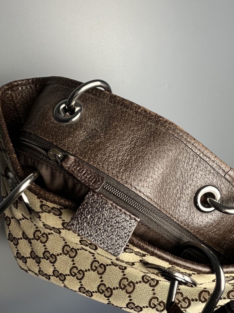 Сумка Gucci Shoulder Bag GG Canvas Tote Bag Brown Beige Vintage Rare