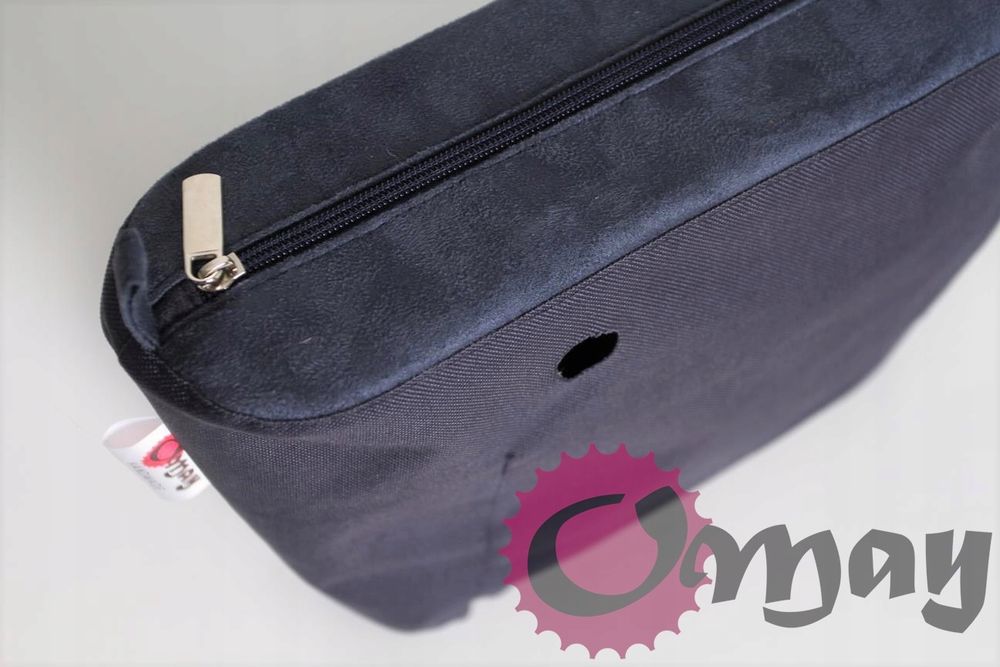 Granatowy organizer OBAG MINI eko zamsz 2 kieszenie wkład OMAY
