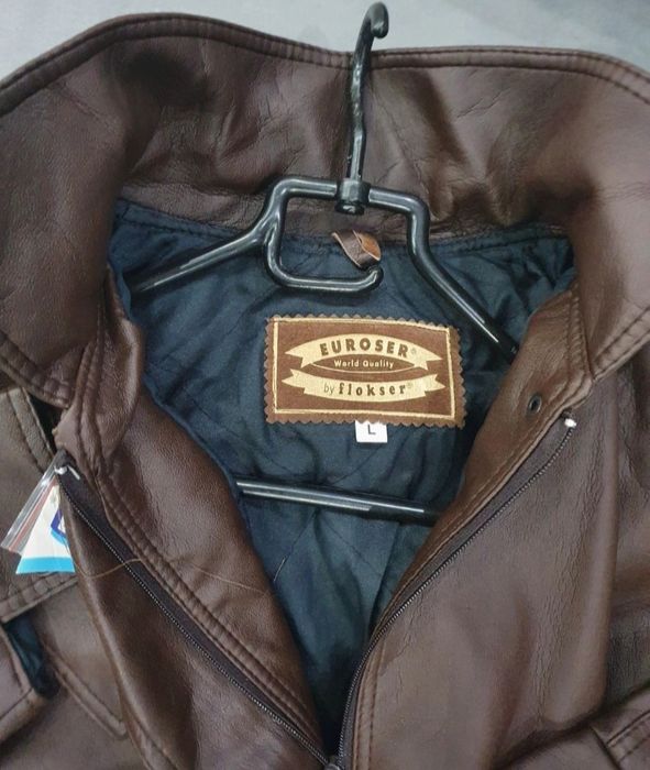 Nowa parka damska skórzana L