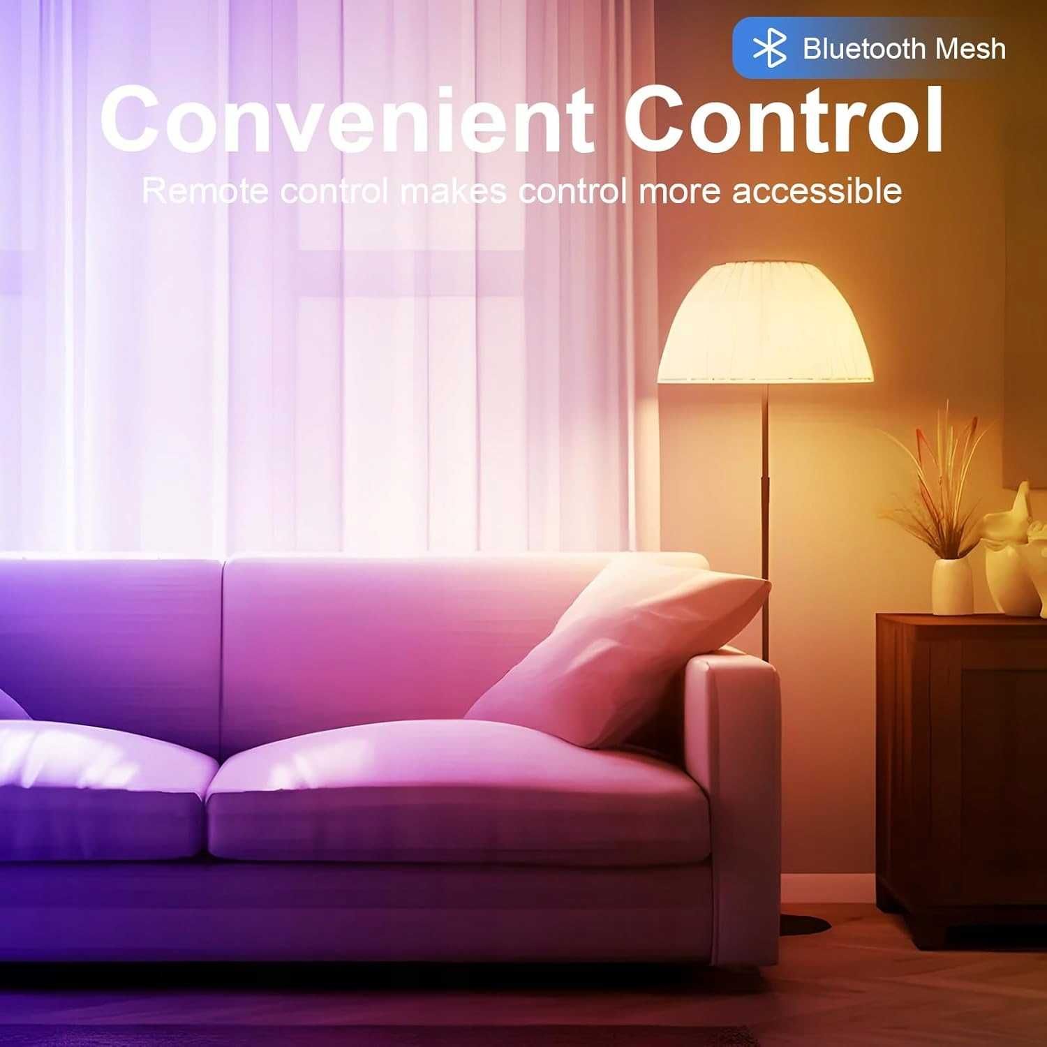 Inteligentne Żarówki LED G10 7W RGBCW Bluetooth Ściemnialne 500lm 6szt