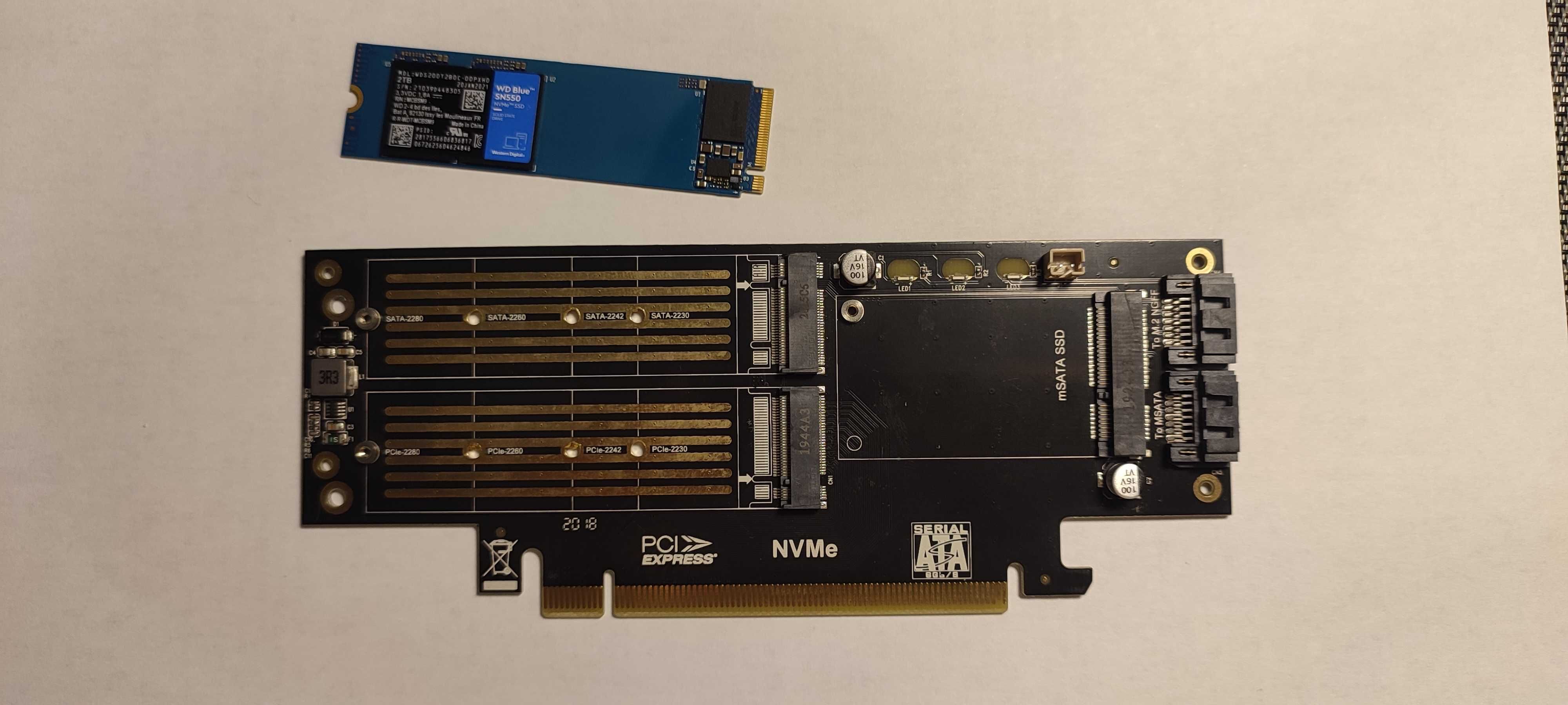 Adaptador nvme ssd para pcie x16