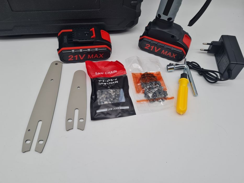 Mini Pilarka łańcuchowa elektryczna piła łańcuchowa 21 V 2x aku