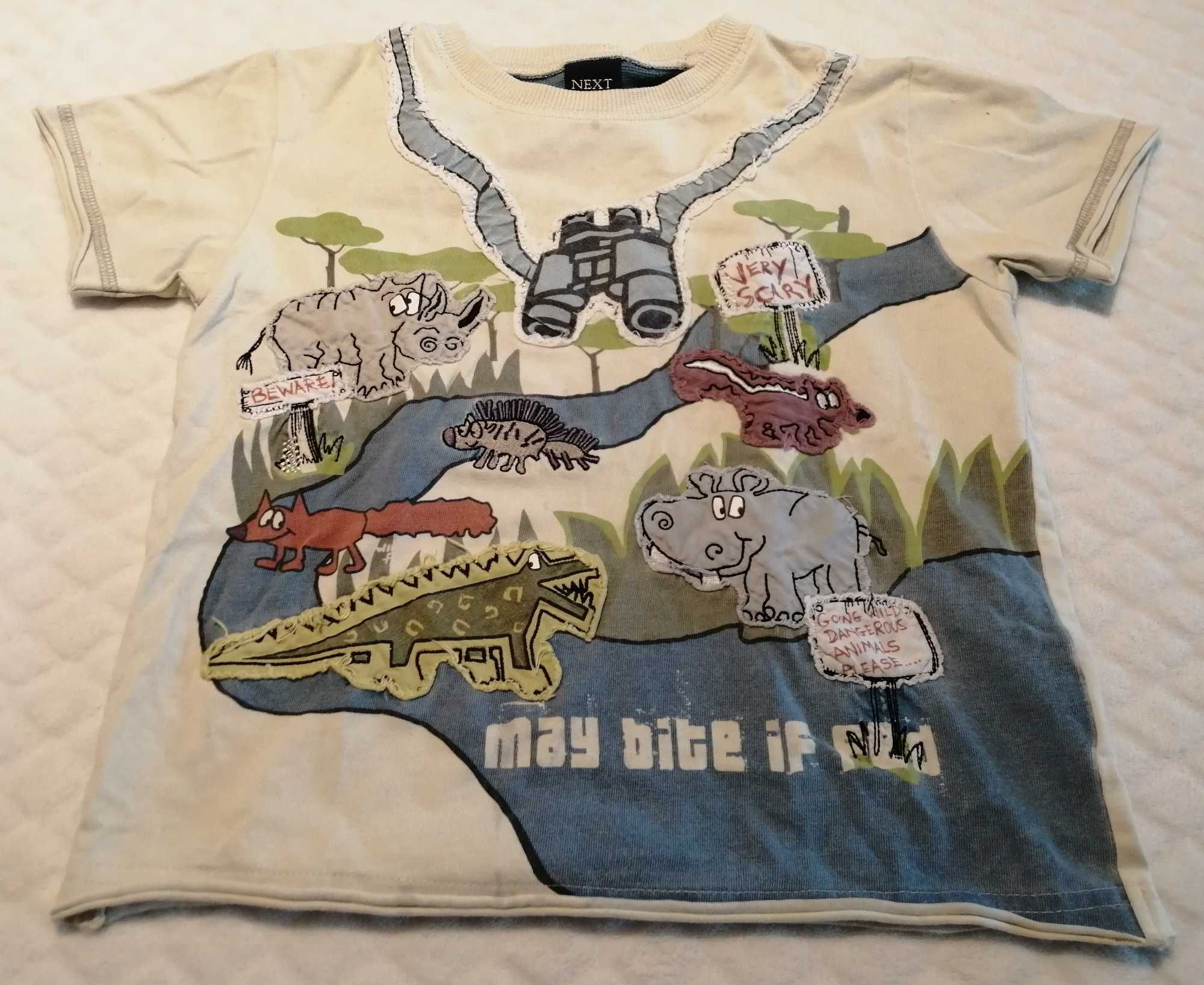 Koszulka, krótki rękaw, T-shirt, chłopięca, safari, 98, Next (Odzież)