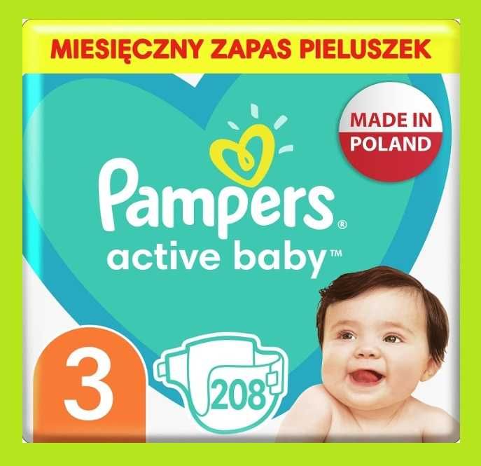 Pampers Pieluchy Rozmiar 3 (6-10kg) 208 Sztuk