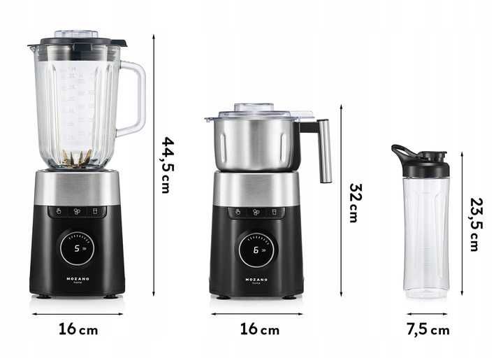 ZESTAW MOCNY tytanowe ostrza blender kielichowy młynek do kawy bidony