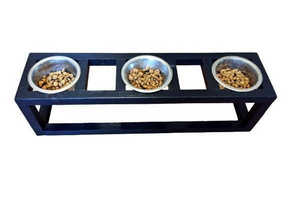 DREWNIANA podstawka na miski dla psa, kota, 0154